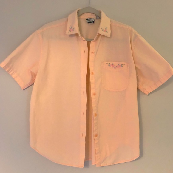 Vintage Peach Button-Up - Picture 2 of 2
